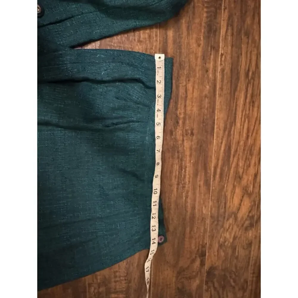 Vintage Kasper ASL Green 2 Piece Short Sleeve Jacket Skirt Suit Set Size 8